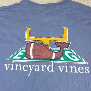 Vineyard VinesT-Shirt‎ Men's Small Football Whale Pocket Tee  Long Sleeve Blue